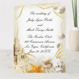 Hochzeitsprogramm für Beach Sand Castle Karte