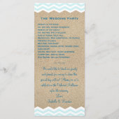 Hochzeitsprogramm für Beach Sand Dollars Programm (Rückseite)