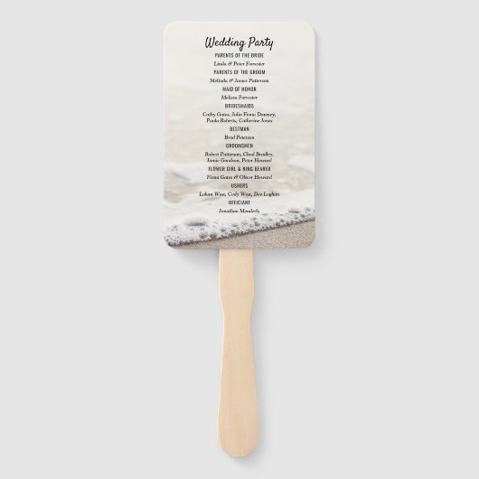 Hochzeitsprogramm für Beach Waves Fächer (Rückseite)