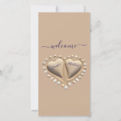 Hochzeitsprogramm für Beach Wedding Sand Heart (Vorderseite)