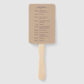 Hochzeitsprogramm für Beach Wedding Sand Heart Fächer (Rückseite)