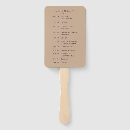 Hochzeitsprogramm für Beach Wedding Sand Heart Fächer (Rückseite)