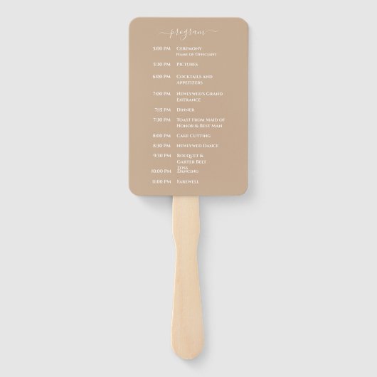 Hochzeitsprogramm für Beach Wedding Sand Heart Fächer (Rückseite)