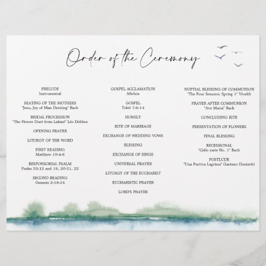 Hochzeitsprogramm für Bergsee (Hinten)