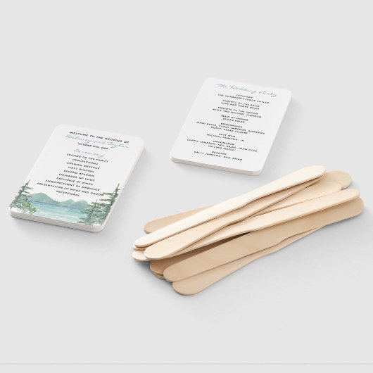 Hochzeitsprogramm für Bergsee-Thema Fächer (Non-assembled)