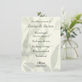 Hochzeitsprogramm für blasses Blätter (Stehend Vorderseite)