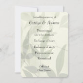 Hochzeitsprogramm für blasses Blätter (Vorderseite)