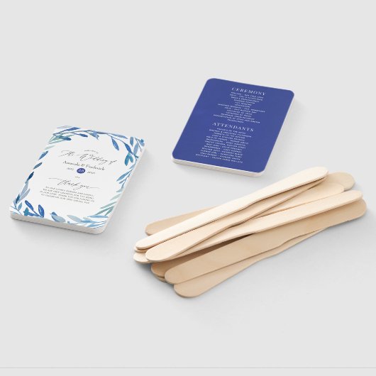 Hochzeitsprogramm für Blätter der Wasserfarbennach Fächer (Non-assembled)