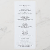 Hochzeitsprogramm für Blau und Grün Programm (Rückseite)