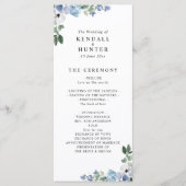 Hochzeitsprogramm für Blau und Grün Programm (Vorderseite)