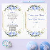 Hochzeitsprogramm für Blaublauer Blütengoldrahmen (Einzeln)