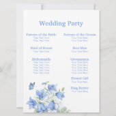 Hochzeitsprogramm für Blaublumen Einladung (Rückseite)