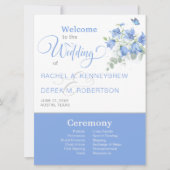 Hochzeitsprogramm für Blaublumen Einladung (Vorderseite)