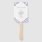 Hochzeitsprogramm für blaue Blätter Fächer (Rückseite)