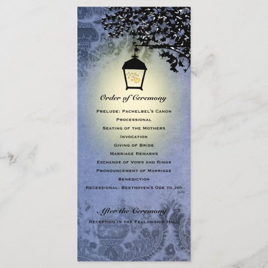 Hochzeitsprogramm für blaue Laterne Programm (Rückseite)