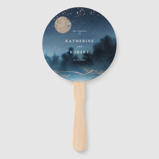 Hochzeitsprogramm für Blaue Nacht Fächer (Vorderseite)