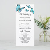 Hochzeitsprogramm für Blaue Schmetterlinge Programm (Stehend Vorderseite)