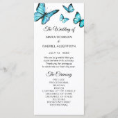 Hochzeitsprogramm für Blaue Schmetterlinge Programm (Vorderseite)