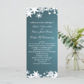 Hochzeitsprogramm für blaue Schneeflocken Programm (Stehend Vorderseite)