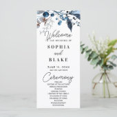 Hochzeitsprogramm für Blaue und Grau Berries & Grü (Stehend Vorderseite)