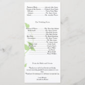 Hochzeitsprogramm für Blaue und Grüne Schmetterlin Programm (Rückseite)