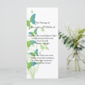 Hochzeitsprogramm für Blaue und Grüne Schmetterlin Programm (Stehend Vorderseite)