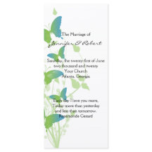 Hochzeitsprogramm für Blaue und Grüne Schmetterlin