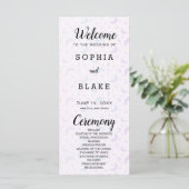 Hochzeitsprogramm für Blaue und Lila Halbmonde (Stehend Vorderseite)