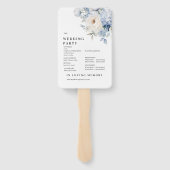 Hochzeitsprogramm für Blaue und Weiße Blume Fächer (Rückseite)
