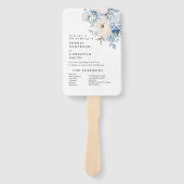 Hochzeitsprogramm für Blaue und Weiße Blume Fächer (Vorderseite)