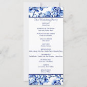 Hochzeitsprogramm für blaue und weiße Blumen (Rückseite)