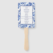 Hochzeitsprogramm für blaue und weiße Blumen Fächer (Rückseite)
