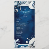 Hochzeitsprogramm für blaue und weiße Küsten Programm (Rückseite)