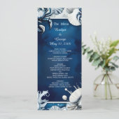 Hochzeitsprogramm für blaue und weiße Küsten Programm (Stehend Vorderseite)