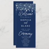 Hochzeitsprogramm für blaue und weiße Lichter (Vorne/Hinten)