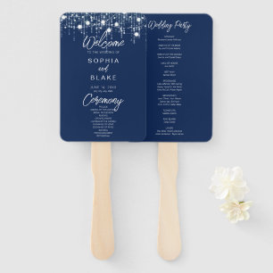 Hochzeitsprogramm für blaue und weiße Lichter Fächer