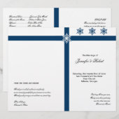 Hochzeitsprogramm für blaue und weiße Schneeflocke (Vorne/Hinten)