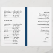 Hochzeitsprogramm für blaue und weiße Schneeflocke (Rückseite)