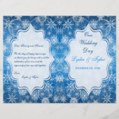Hochzeitsprogramm für Blaue und Weiße Schneeflocke (Vorderseite)