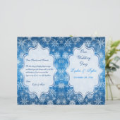 Hochzeitsprogramm für Blaue und Weiße Schneeflocke (Stehend Vorderseite)