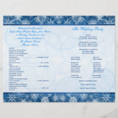 Hochzeitsprogramm für Blaue und Weiße Schneeflocke (Rückseite)