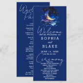 Hochzeitsprogramm für Blauen und Gelben Halbmond (Vorne/Hinten)