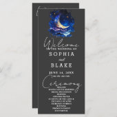 Hochzeitsprogramm für Blauen und Gelben Halbmond (Vorne/Hinten)