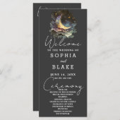 Hochzeitsprogramm für Blauen und Gold Crescent Moo (Vorne/Hinten)