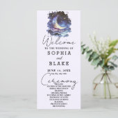 Hochzeitsprogramm für Blauen und Gold Crescent Moo (Stehend Vorderseite)