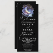 Hochzeitsprogramm für Blauen und Gold Crescent Moo (Vorne/Hinten)