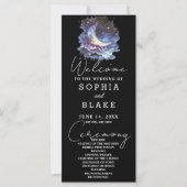 Hochzeitsprogramm für Blauen und Gold Crescent Moo (Vorderseite)