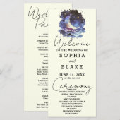 Hochzeitsprogramm für Blauen und Gold Crescent Moo (Vorne/Hinten)