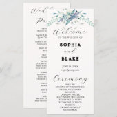 Hochzeitsprogramm für Blauen und Grüne Blumen (Vorne/Hinten)