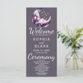 Hochzeitsprogramm für Blauen und Lila Halbmond (Stehend Vorderseite)